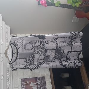 Women's Poliana Plus Comic Printed Graphic Mini Casual Sleeveless Dress Sz 2X